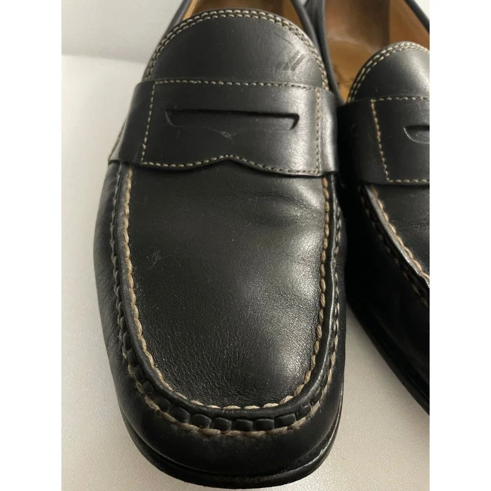 Tommy Bahama TB-255 Mens Black Leather Penny‎ Loafers Size 10.5 M